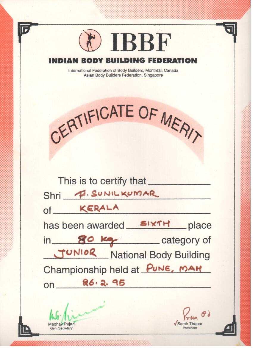 Mr. South India Champion 1995